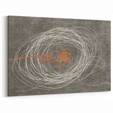 Dynamic Abstract Line Art with Orange Accents | Modern Wall Décor