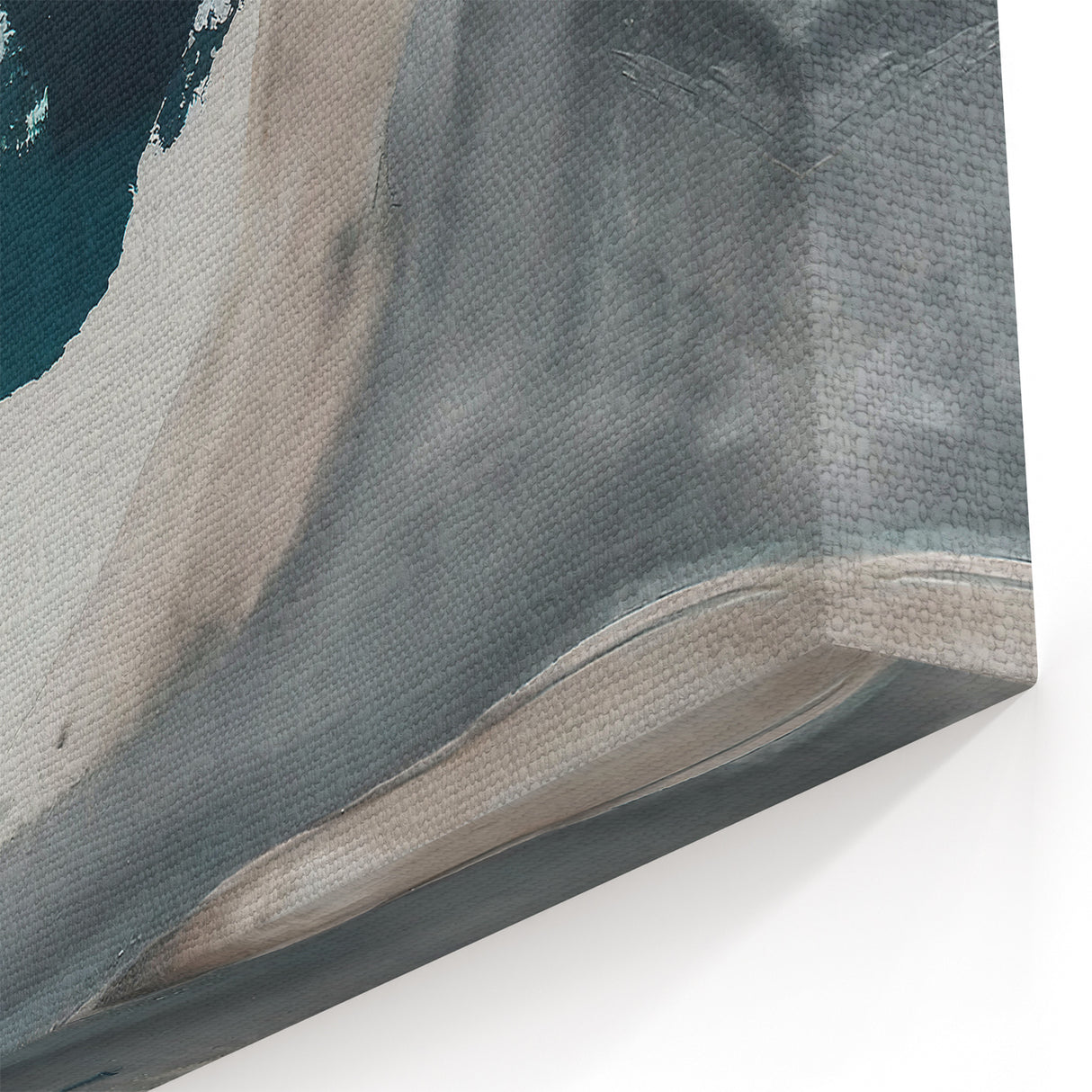 Minimalist Strokes and Lines Art | Teal and Gray Abstract Canvas