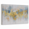 Modern Strokes and Lines Abstract Art - Geometric Gold and Blue Canvas