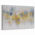 Modern Strokes and Lines Abstract Art - Geometric Gold and Blue Canvas