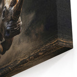 Powerful Rhinoceros Wall Art - Dark Rhino Canvas Print Decor