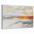 Abstract Sunset Strokes and Lines Art - Warm Gold and Orange Canvas