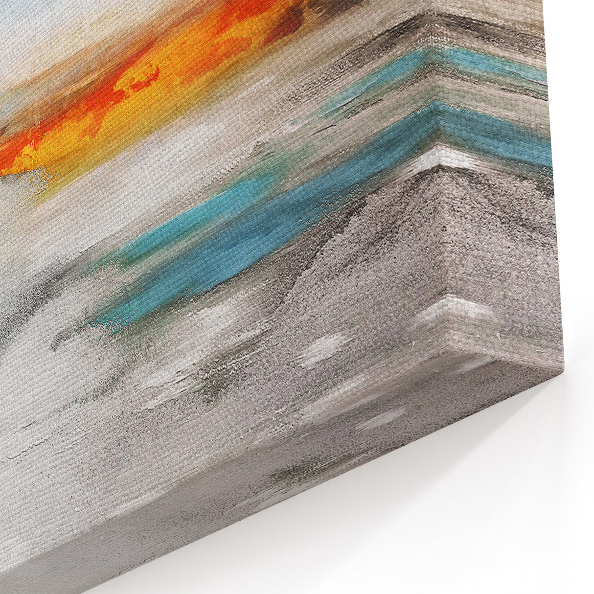 Abstract Sunset Strokes and Lines Art - Warm Gold and Orange Canvas