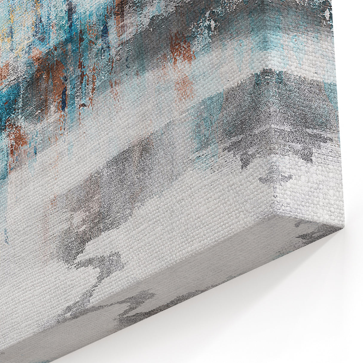 Tranquil Strokes and Lines Abstract Art - Blue and Beige Canvas