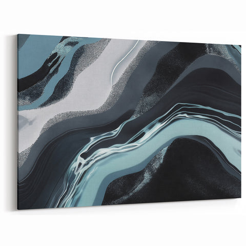 Modern Wave Abstract Canvas Art | Fluid Lines and Strokes Wall Decor