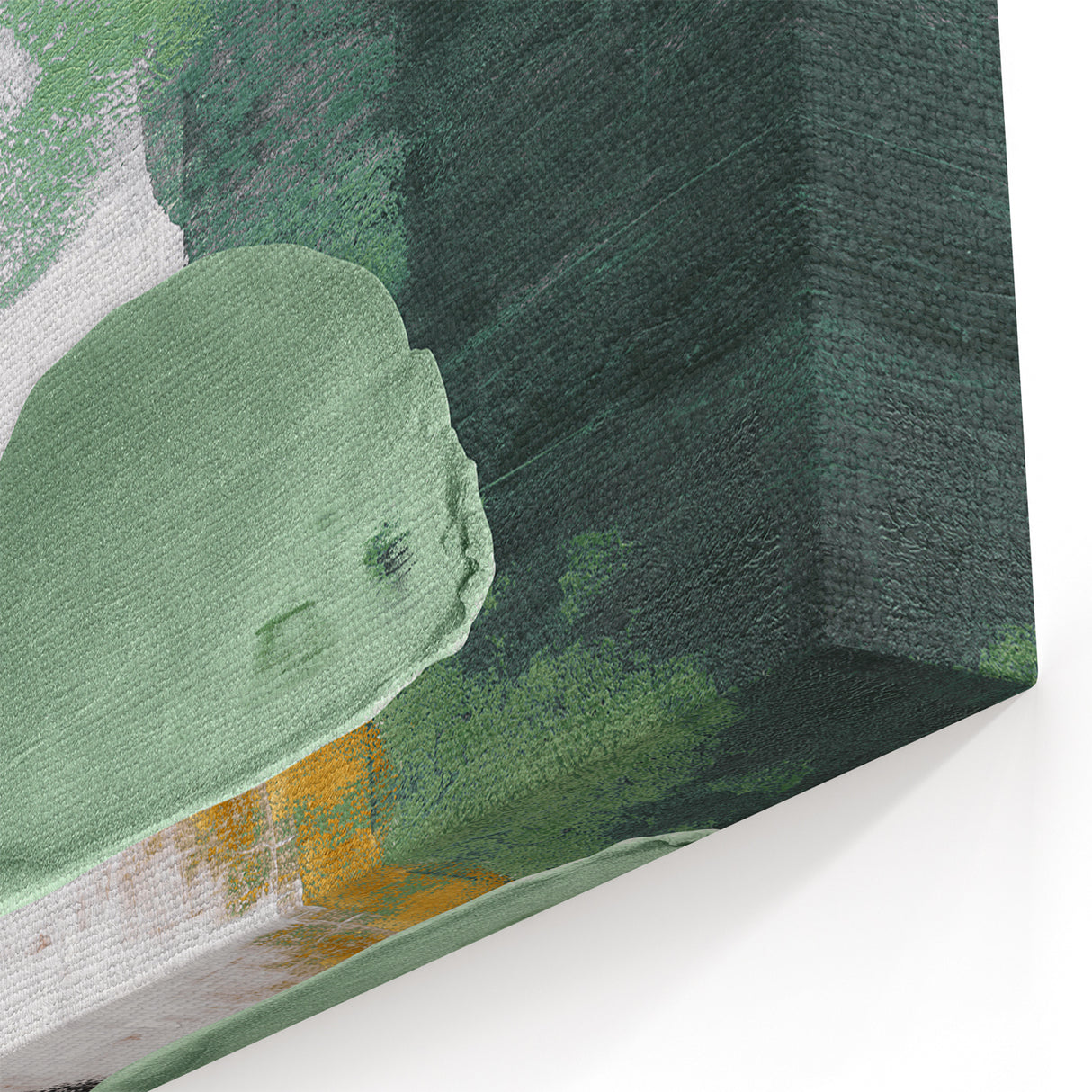 Contemporary Green and Black Abstract Art - Modern Brush Strokes Canvas