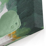 Contemporary Green and Black Abstract Art - Modern Brush Strokes Canvas