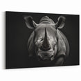 Monochrome Rhinoceros Wall Art - Bold Rhino Canvas Print Decor