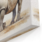 Minimalist Rhinoceros Wall Art - Elegant Rhino Canvas Print Decor