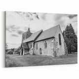 Black and White Church Wall Art - Historic Architecture Canvas Print