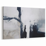 Black and White Strokes Abstract Art | Minimalist Monochrome Canvas