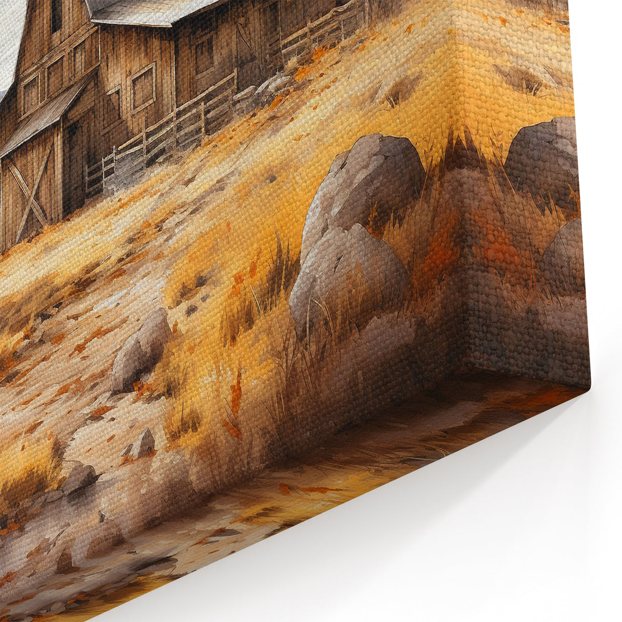 Autumn Barn Wall Art - Rustic Farmhouse Canvas Print - Country Decor