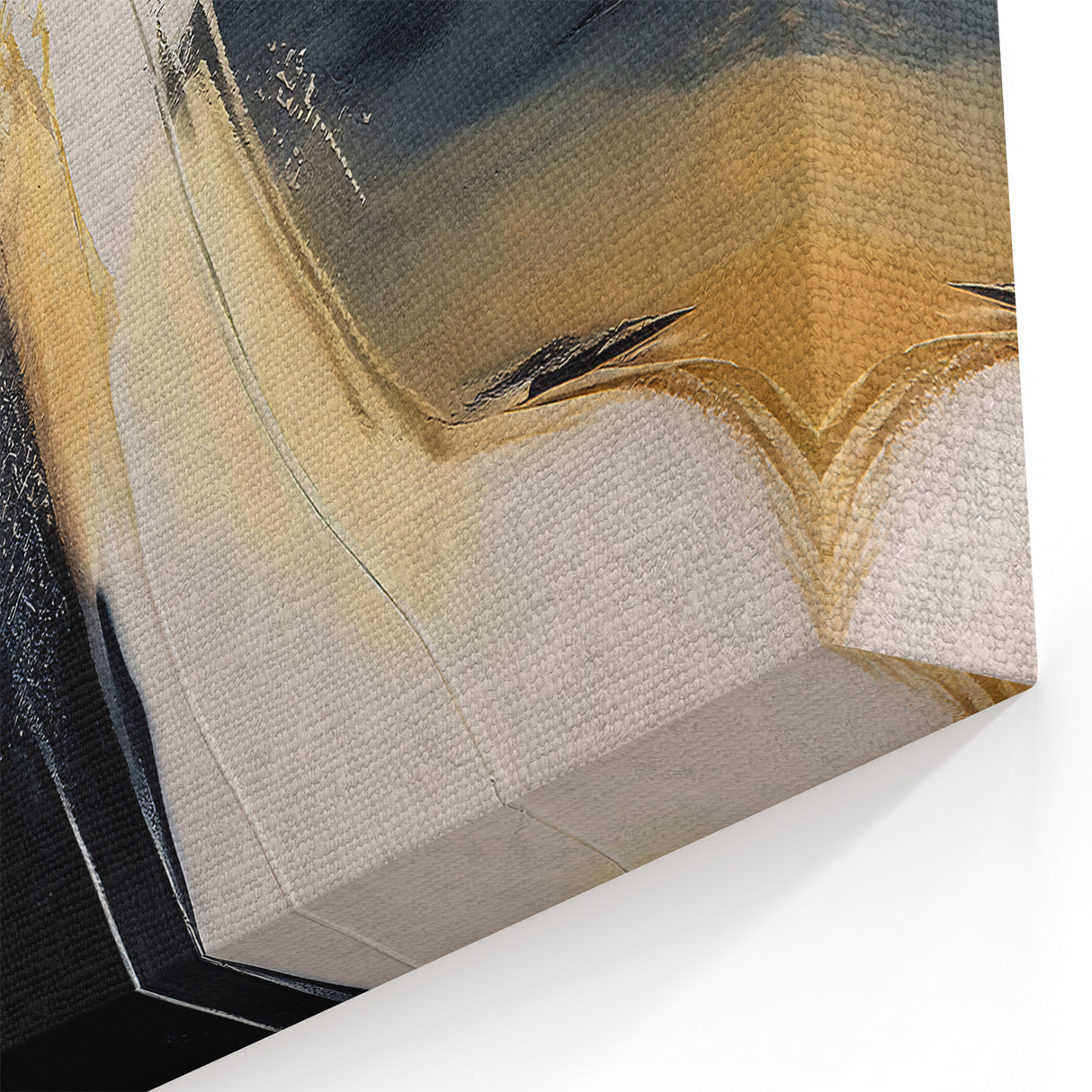 Dynamic Abstract Strokes Canvas Art | Modern Black and Gold Decor