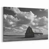 Black and White Barn Wall Art - Rustic Farmhouse Canvas Print - Classic Decor