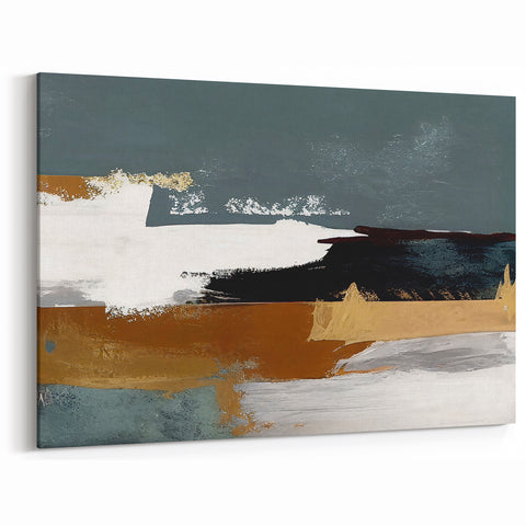 Abstract Brush Strokes and Lines Art | Brown, Gray, and White Canvas