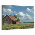 Rustic Red Barn Wall Art - Farmhouse Canvas Print - Country Landscape Decor