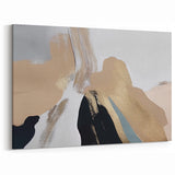 Abstract Minimalist Strokes and Lines Art | Beige, Gold, and White Canvas