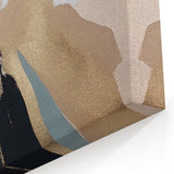 Abstract Minimalist Strokes and Lines Art | Beige, Gold, and White Canvas