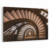 Elegant Spiral Staircase Wall Art - Architectural Photography Canvas Print