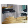 Modern Abstract Brush Strokes Art | Black and Gold Canvas Decor