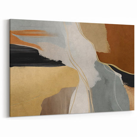 Abstract Geometric Lines Canvas Art | Modern Earth Tones Wall Decor