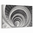 Classic Black and White Spiral Staircase Wall Art - Architectural Print