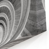 Classic Black and White Spiral Staircase Wall Art - Architectural Print