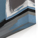 Modern Abstract Strokes and Lines Art | Blue, Black, and Gray Canvas