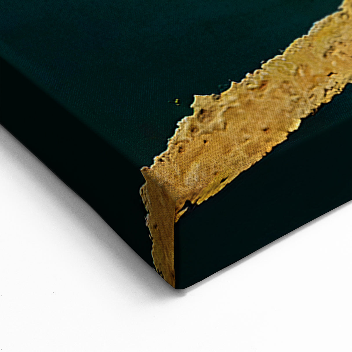 Bold Geometric Abstract Canvas Art | Modern Green and Gold Decor