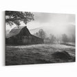 Red Barn in Winter Wall Art - Rustic Farmhouse Canvas Print - Country Decor"