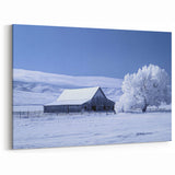 Black and White Sunrise Barn Wall Art - Rustic Farmhouse Canvas Print