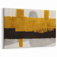 Bold Abstract Lines Canvas Art | Modern Yellow and Black Wall Decor
