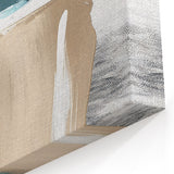 Abstract Strokes and Lines Art | Teal, Beige, and Gray Canvas