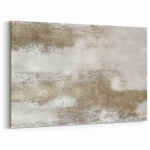 Minimalist Abstract Strokes and Lines Art | Beige and Gray Canvas