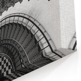 Stunning Spiral Staircase Wall Art in Black and White - Elegant Decor