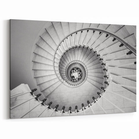 Elegant Spiral Staircase Wall Art - Modern Architectural Canvas Print