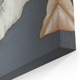 Elegant Leaf Abstract Art - Beige, Gray, and Gold Modern Canvas