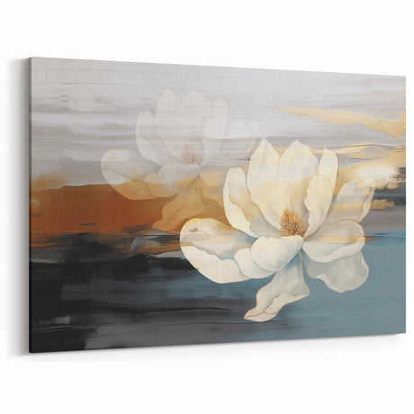 Modern Strokes and Lines Abstract Art - Large Floral Canvas Wall Decor