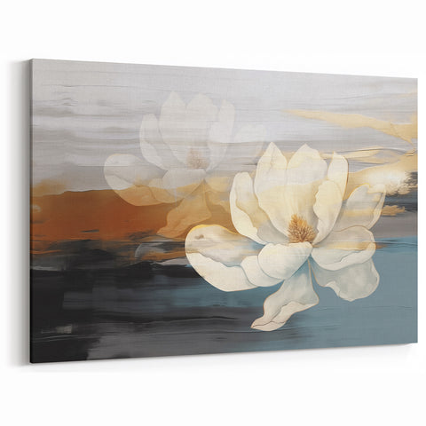 Modern Strokes and Lines Abstract Art - Large Floral Canvas Wall Decor