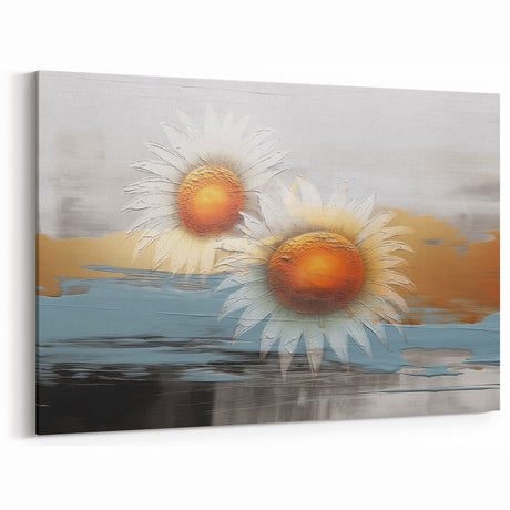Contemporary Strokes and Lines Abstract Art - Sunflower Canvas Print