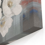Minimalist Strokes and Lines Abstract Art - White Floral Canvas Print