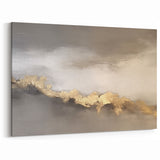 Minimalist Monochrome Strokes Abstract Art - Textured Canvas Print