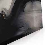 Modern Abstract Strokes and Lines Art | Black, Gray, and Gold Canvas