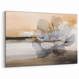 Abstract Floral Strokes and Lines Art - Beige Flower Canvas Wall Decor