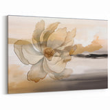 Abstract Floral Strokes and Lines Art - Neutral Flower Canvas Decor