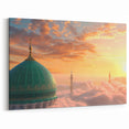 Majestic Green Dome Wall Art - Sunrise Mosque Architecture Print