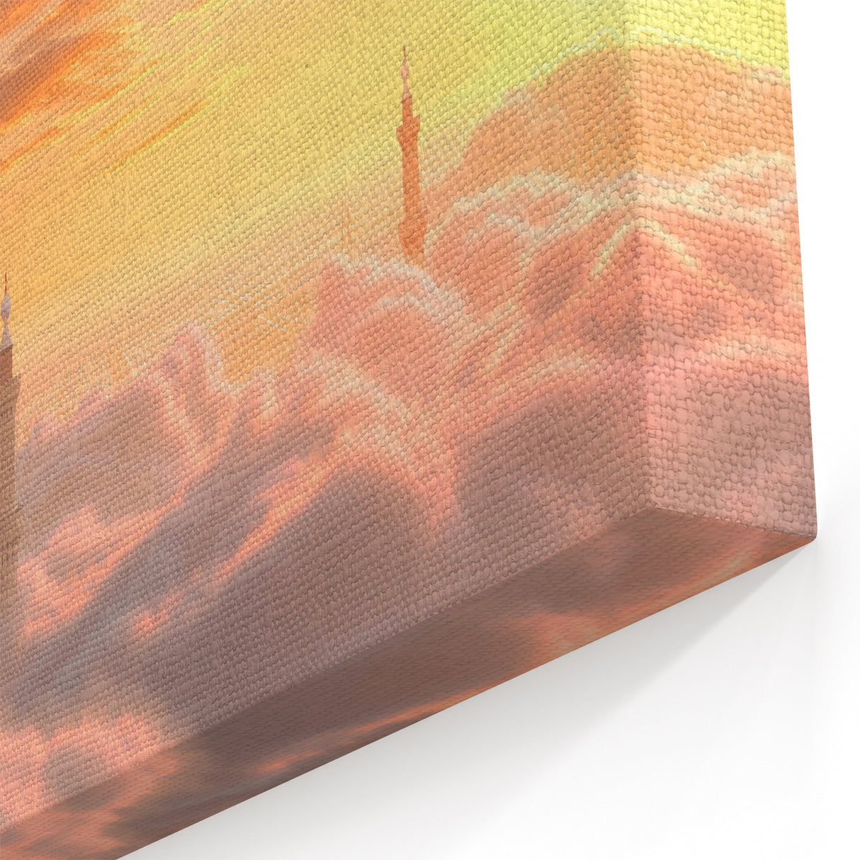 Majestic Green Dome Wall Art - Sunrise Mosque Architecture Print