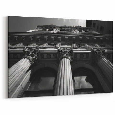 Architectural Columns Art Poster - Black and White Classical Wall Decor