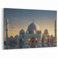 Serene Mosque Domes Wall Art - Sunset Reflection Architecture Print