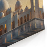 Serene Mosque Domes Wall Art - Sunset Reflection Architecture Print